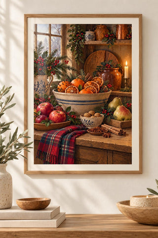 Kitchen Wall Art Print Traditional Winter Decor