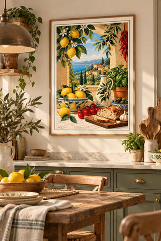 Lemon & Tomatoes Kitchen Wall Art Print