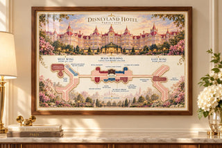 Disneyland Hotel Paris, Luxury Hotel Map Print