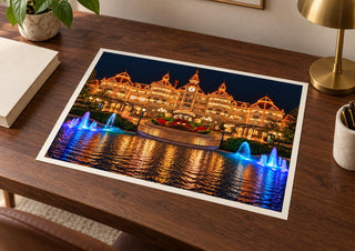 Disneyland Hotel Paris at Night Print