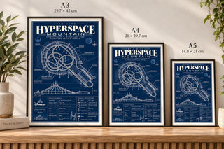 Disneyland Paris Hyperspace Mountain Blueprint Print