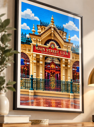 Disneyland Paris Main Street Lego Style Print