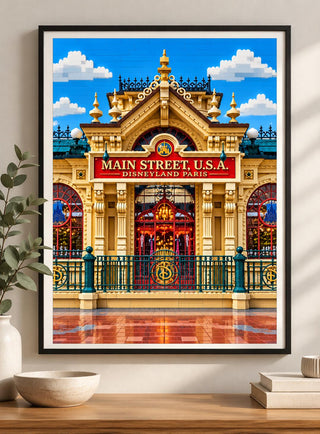 Disneyland Paris Main Street Lego Style Print