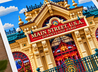 Disneyland Paris Main Street Lego Style Print