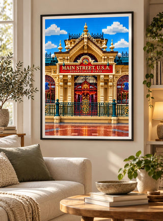 Disneyland Paris Main Street Lego Style Print