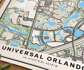 Universal Orlando Map Print, Florida Wall Art