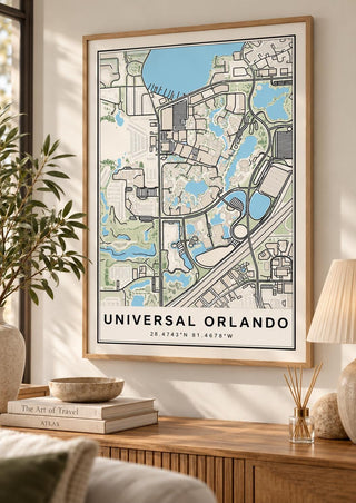 Universal Orlando Map Print, Florida Wall Art