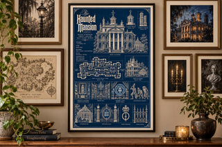 Haunted Mansion Blueprint Print ,Magic Kingdom Wall Art