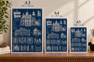 Haunted Mansion Blueprint Print ,Magic Kingdom Wall Art
