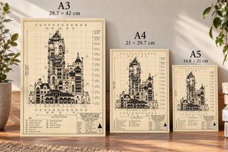 Tower of Terror Blueprint Print, Hollywood Tower Hotel Poster