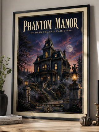 Phantom Manor Illustrated Art Print, Disneyland Paris