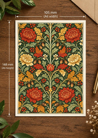 Set of 12 A6 Botanical Postcards – 3 Vintage Floral Designs, William Morris