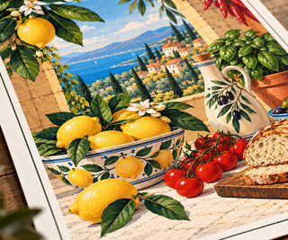 Mediterranean Kitchen Wall Art Set of 3, Lemon Olive Botanical Prints