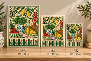 Mediterranean Kitchen Wall Art Set of 3, Lemon Olive Botanical Prints