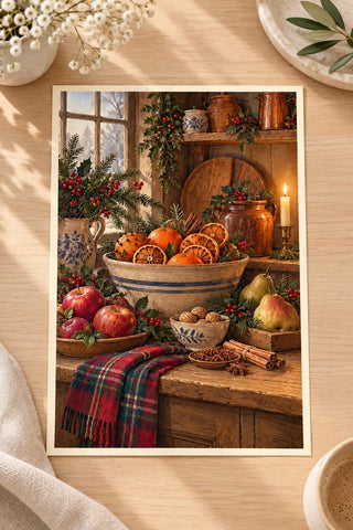 Kitchen Wall Art Print Traditional Winter Decor