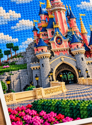 Disneyland Paris, Fairytale Castle Building Lego Style Art Print
