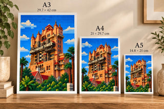 Hollywood Tower of Terror Hotel Lego Style Art