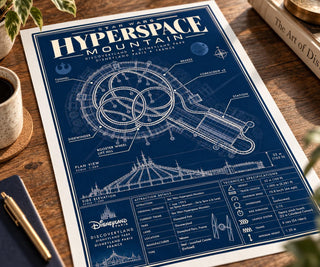 Disneyland Paris Hyperspace Mountain Blueprint Print