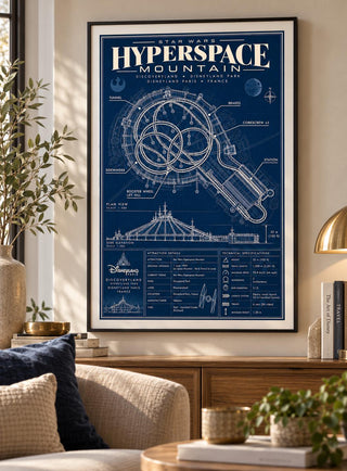 Disneyland Paris Hyperspace Mountain Blueprint Print