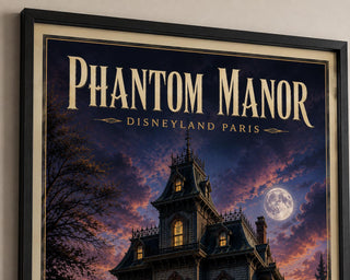 Phantom Manor Illustrated Art Print, Disneyland Paris