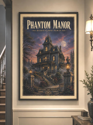 Phantom Manor Illustrated Art Print, Disneyland Paris