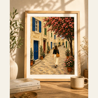French Village Wall Art Set of 3 | Cottagecore Folk Art Prints | A4 & A3