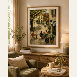 French Village Wall Art Set of 3 | Cottagecore Folk Art Prints | A4 & A3