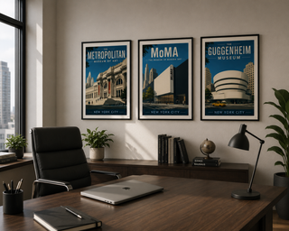 New York Museum Print Set | MoMA, Met & Guggenheim Wall Art