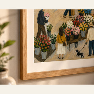 French Village Wall Art Set of 3 | Cottagecore Folk Art Prints | A4 & A3