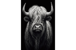 Large Highland Cow - Tempered Glass Wall Art