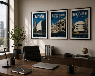New York Museum Print Set | MoMA, Met & Guggenheim Wall Art