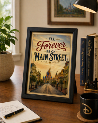 Disney World Orlando Magic Kingdom, I’ll Forever Be On Main Street Print, A4 A3 Wall Art, Inspired Gift Travel Poster