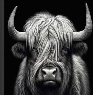 Large Highland Cow - Tempered Glass Wall Art