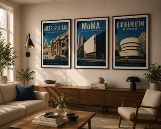 New York Museum Print Set | MoMA, Met & Guggenheim Wall Art