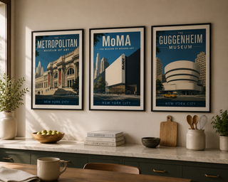 New York Museum Print Set | MoMA, Met & Guggenheim Wall Art