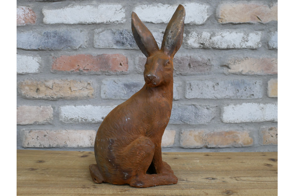 Cast Iron Rabbit, Indoor or Outdoor Decor - All For Theodore