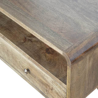 Curved Grey Washed Media Unit, Living Room Furniture image 4