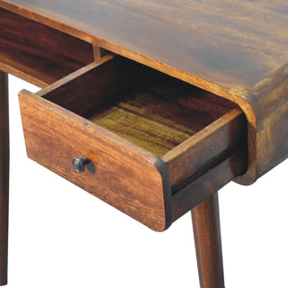 Curved Chestnut Writing Desk, Home Office Furniture image 5