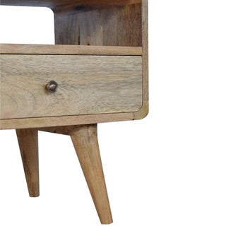 Curved Oak-ish Media Unit, Living Room Furniture image 5