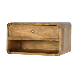 Floating Curve Open Slot Bedside Cabinet, Bedroom Furniture image 1