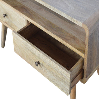 Curved Oak-ish Media Unit, Living Room Furniture image 3