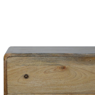 Curved Oak-ish Chest of Drawers, Bedroom Furniture image 2
