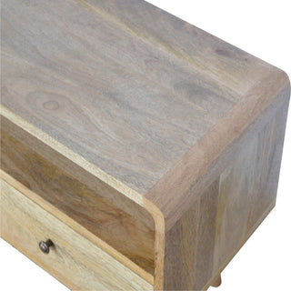 Curved Oak-ish Media Unit, Living Room Furniture image 2
