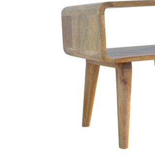 Curved Open Bedside Cabinet, Bedroom Furniture image 2