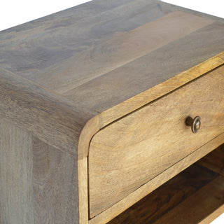 Floating Curve Open Slot Bedside Cabinet, Bedroom Furniture image 4
