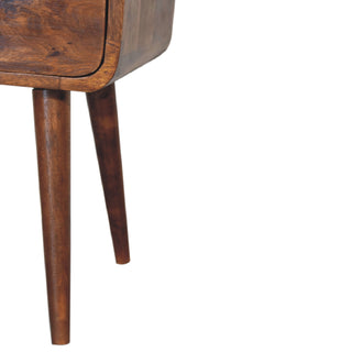 Mini Chestnut Curve Open Bedside Cabinet, Bedroom Furniture  image 6