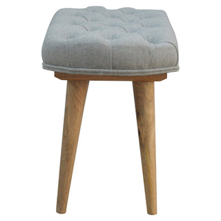 Deep Button Grey Tweed Bench, Bedroom or Living Room Furniture  image 6