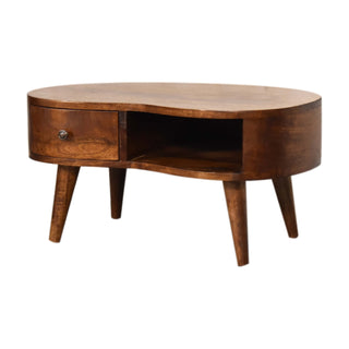 Mini Chestnut Wave Coffee Table, Living Room Furniture image 1