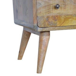 Curved Oak-ish Chest of Drawers, Bedroom Furniture image 5