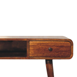 Curved Chestnut Writing Desk, Home Office Furniture image 3